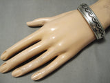 Authentic Vintage Native American Navajo Thomas Singer Sterling Silver Bracelet-Nativo Arts