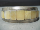 Mel Francis Navajo Mother Of Pearl Sterling Silver Bracelet Native American-Nativo Arts