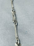 Important Vintage Native American Navajo Lander Blue Turquoise Sterling Silver Necklace-Nativo Arts