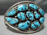 Colossal Vintage Native American Navajo Chunky Turquoise Sterling Silver Native Bracelet Old-Nativo Arts