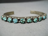 Astonishing Vintage Native American Zuni Carved Turquoise Sterling Silver Bracelet Old-Nativo Arts
