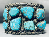 Gene Yvonne Mahoot Vintage Native American Zuni Turquoise Sterling Silver Bracelet Heavy-Nativo Arts