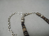 Native American Rare Authentic Vintage Santo Domingo Turquoise Heishi Sterling Silver Necklace-Nativo Arts