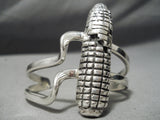 Native American One Of Best Vintage Santo Domingo Jimmy Calabaza Sterling Silver Coin Bracelet-Nativo Arts
