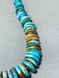 Native American Gorgeous Santo Domingo Royston Kingman Turquoise Sterling Silver Necklace-Nativo Arts