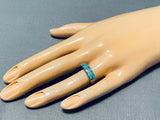 Marvelous Vintage Native American Navajo Kingman Turquoise Sterling Silver Ring-Nativo Arts