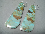 Native American Astonishing Santo Domingo Royston Turquoise Sterling Silver Earrings-Nativo Arts