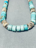 Outstanding Vintage Native American Navajo Royston Kingman Turquoise Shell Necklace-Nativo Arts