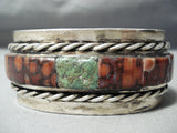 Bill Kirkham Vintage Native American Navajo Royston Turquoise Sterling Silver Bracelet Heavy-Nativo Arts