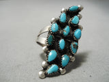 Fabulous Vintage Navajo Zuni Turquoise Sterling Silver Native American Ring Old-Nativo Arts