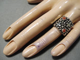Fabulous Santo Domingo Coral Sterling Silver Ring Native American-Nativo Arts