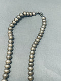 Very Old Hand Tooled Vintage Native American Navajo Sterling Silver Turquoise Necklace-Nativo Arts