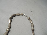 Impressive Vintage Native American Navajo Turquoise Sterling Silver Necklace Old-Nativo Arts