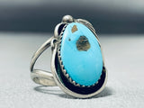 Marvelous Vintage Native American Navajo Kingman Turquoise Sterling Silver Ring-Nativo Arts