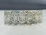One Of The Most Intricate Vintage Native American Navajo All Sterling Silver Bracelet-Nativo Arts