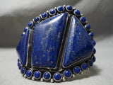 One Of The Bets Native American Navajo Lapis Sterling Silver Bracelet-Nativo Arts