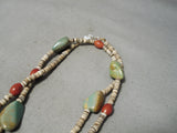 Native American Wonderful Santo Domingo Royston Turquoise Coral & Heishi Necklace-Nativo Arts