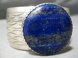 Dynamic Navajo Lapis Sterling Silver Bracelet Native American-Nativo Arts