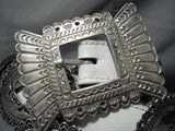 Women's Vintage Native American Navajo Sterling Silver White Belt Concho Belt-Nativo Arts