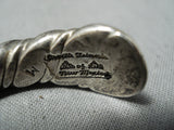 Heavy Coiled Vintage Native American Navajo Orville Tsinnie Sterling Silver Bracelet-Nativo Arts