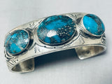 One Of The Best Vintage Native American Navajo Morenci Turquoise Sterling Silver Bracelet-Nativo Arts