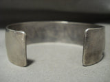 Captivating Vintage Hopi 'Unique Geometric Water Wave' Native American Jewelry Silver Bracelet Old-Nativo Arts