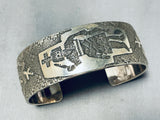 Extremely Detailed Vintage Native American Navajo Kachina Sterling Silver Bracelet-Nativo Arts