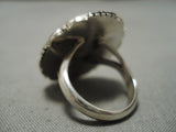 Detailed!! Vintage Native American Navajo Sky Blue Turquoise Sterling Silver Concho Ring-Nativo Arts