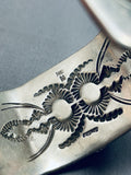 One Of The Most Unique Vintage Native American Navajo Turquoise Sterling Silver Bracelet Hvy-Nativo Arts