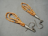 Incredible Vintage Navajo Sterling Silver Native American Earrings-Nativo Arts