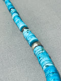 Native American Stunning Vintage Santo Domingo Graduating Turquoise Sterling Silver Necklace-Nativo Arts
