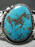 One Of The Best Vintage Native American Navajo Old Kingman Turquoise Sterling Silver Bracelet-Nativo Arts