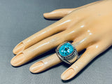 Important Vintage Native American Navajo Turquoise Sterling Silver Ring-Nativo Arts