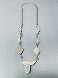 Beautiful Vintage Native American Navajo Turquoise Sterling Silver Necklace Signed-Nativo Arts