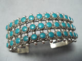 Snake Eyes Turquoise Vintage Native American Navajo Sterling Silver Bracelet Old-Nativo Arts
