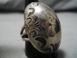 Important Vintage Native American Navajo Domed Sterling Silver Orville Tsinnie Ring-Nativo Arts