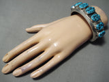 Super Heavy Vintage Native American Navajo Sleeping Beauty Sterling Silver Bracelet-Nativo Arts