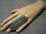 Magnificent Vintage Zuni Native American Blue Gem Turquoise Sterling Silver Ring-Nativo Arts