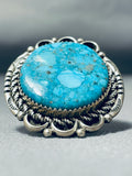Important Tso Family Vintage Native American Navajo Webbed Turquoise Sterling Silver Ring-Nativo Arts