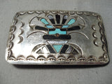 Noteworthy Vintage Native American Navajo Turquoise Sterling Silver Buckle Old-Nativo Arts