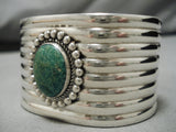 Early 1900's Vintage Native American Navajo Cerrillos Turquoise Sterling Silver Cuff Bracelet-Nativo Arts