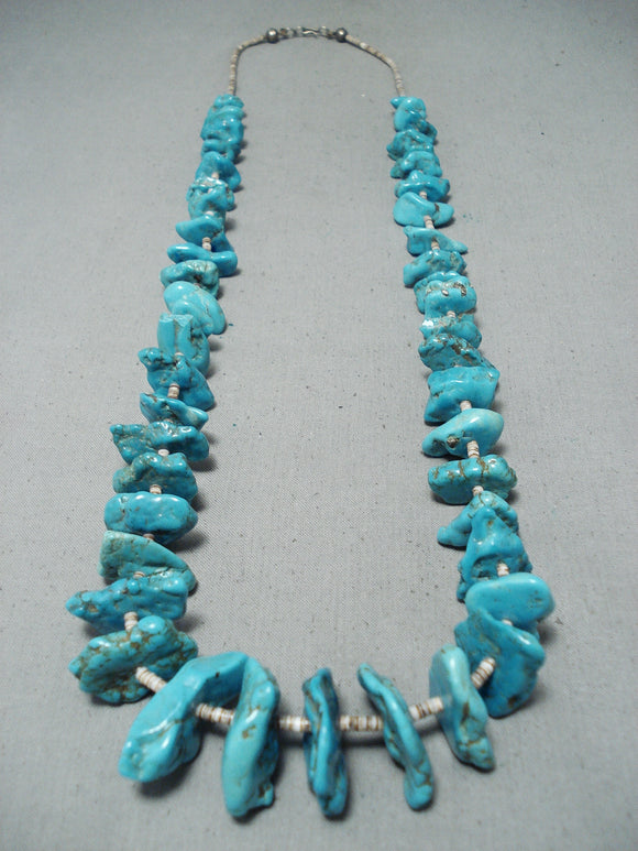 Superior 100 Gram Vintage Native American Navajo Turquoise Necklace-Nativo Arts