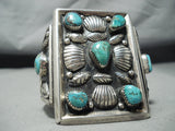 Gigantic Vintage Native American Navajo Museum Quality Turquoise Sterling Silver Bracelet-Nativo Arts