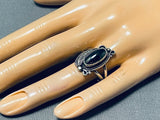 Stunningly Beautiful Native American Navajo Hematite Sterling Silver Ring-Nativo Arts