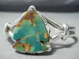 Striking Navajo Royston Turquoise Sterling Silver Bracelet Native American-Nativo Arts