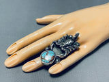 Striking San Felipe Red Mountain Turquoise Sterling Silver Scorpion Ring-Nativo Arts