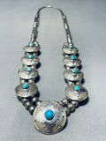 Tremendous Vintage Hopi/ Navajo Turquoise Sterling Silver Necklace-Nativo Arts