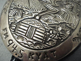 Historical Native American Navajo Radio Station Vintage Native American Navajo Sterling Silver Bolo Tie-Nativo Arts
