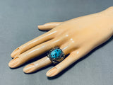 Captivating Vintage Native American Navajo Blue Diamond Turquoise Sterling Silver Ring-Nativo Arts