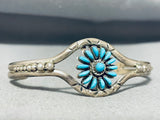 Cutest Vintage Native American Zuni Sleeping Beauty Turquoise Sterling Silver Bracelet-Nativo Arts